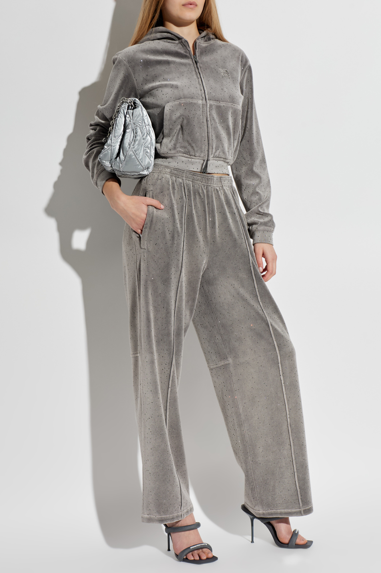 Alexander Wang Sweatpants with shimmering crystals | Women's | Vitkac